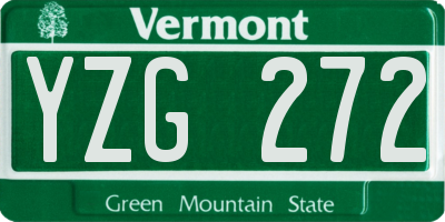 VT license plate YZG272