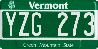 VT license plate YZG273