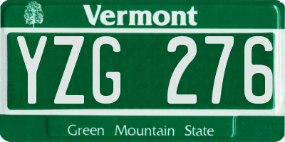 VT license plate YZG276