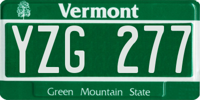 VT license plate YZG277