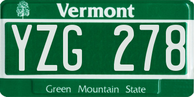 VT license plate YZG278