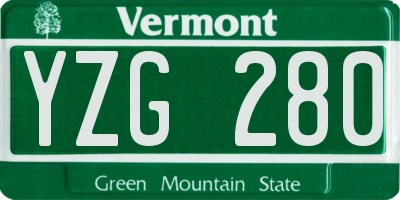 VT license plate YZG280