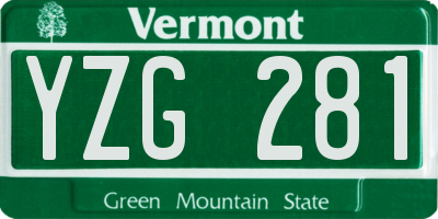 VT license plate YZG281