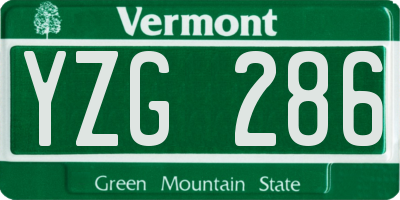 VT license plate YZG286