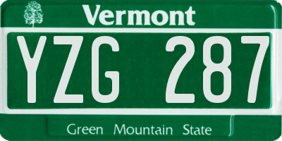 VT license plate YZG287