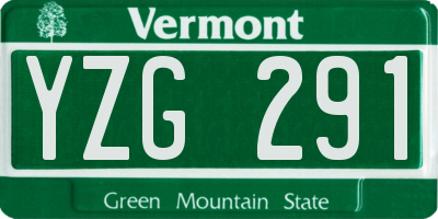 VT license plate YZG291