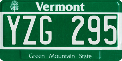 VT license plate YZG295