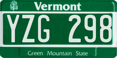 VT license plate YZG298