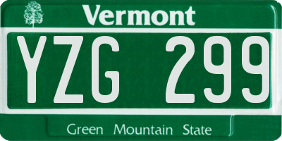 VT license plate YZG299