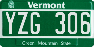 VT license plate YZG306
