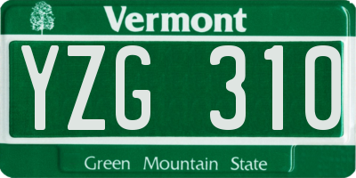 VT license plate YZG310