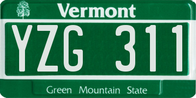 VT license plate YZG311