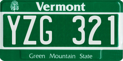 VT license plate YZG321