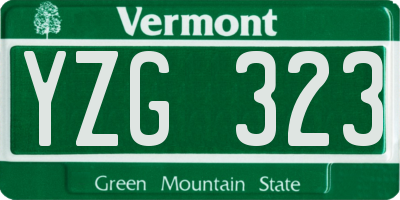 VT license plate YZG323