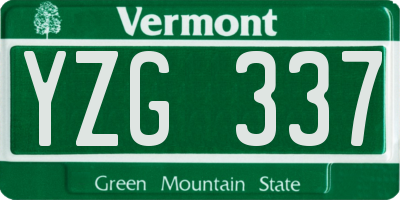 VT license plate YZG337