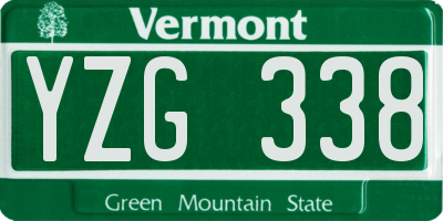 VT license plate YZG338