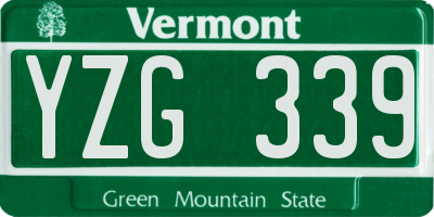 VT license plate YZG339