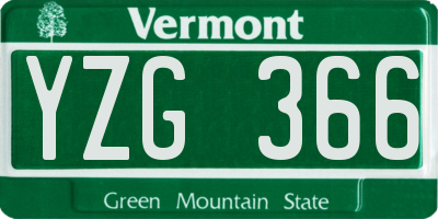 VT license plate YZG366