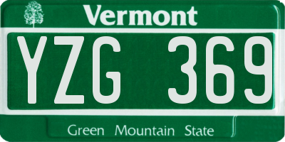 VT license plate YZG369