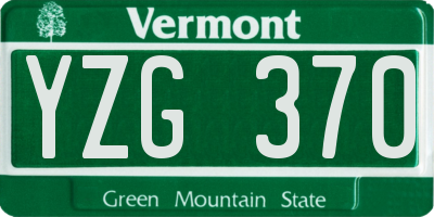 VT license plate YZG370