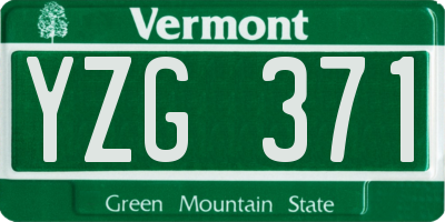 VT license plate YZG371