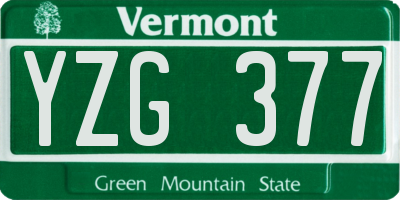 VT license plate YZG377