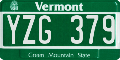 VT license plate YZG379