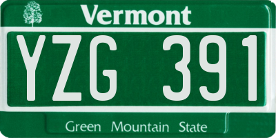 VT license plate YZG391