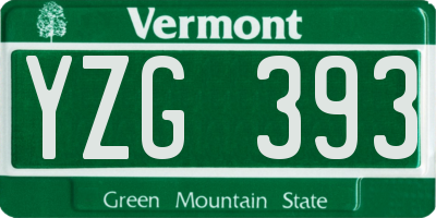 VT license plate YZG393