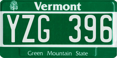 VT license plate YZG396