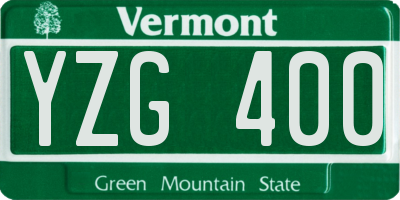 VT license plate YZG400