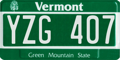 VT license plate YZG407