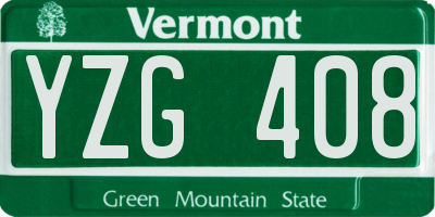 VT license plate YZG408