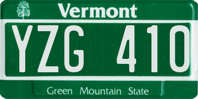 VT license plate YZG410
