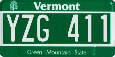 VT license plate YZG411