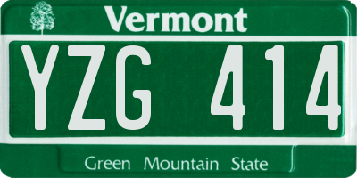 VT license plate YZG414