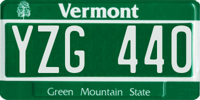 VT license plate YZG440