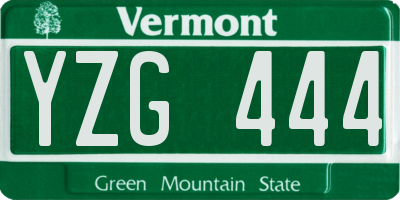 VT license plate YZG444