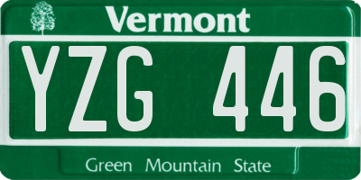 VT license plate YZG446