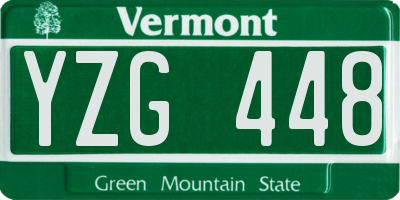 VT license plate YZG448