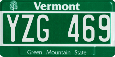 VT license plate YZG469