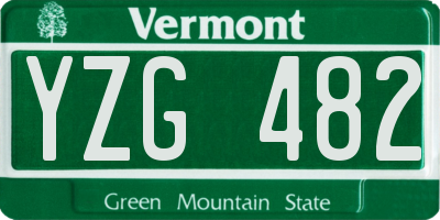 VT license plate YZG482