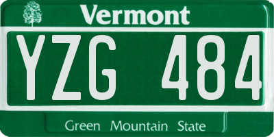 VT license plate YZG484