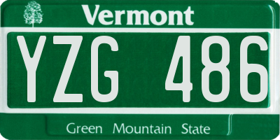 VT license plate YZG486