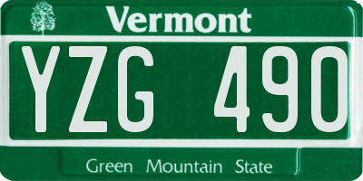 VT license plate YZG490