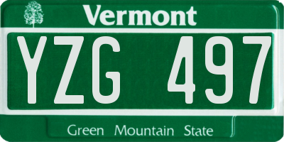VT license plate YZG497