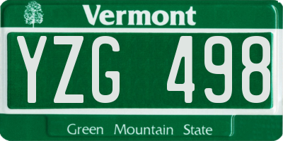 VT license plate YZG498