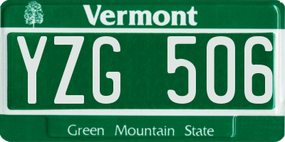 VT license plate YZG506