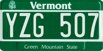 VT license plate YZG507