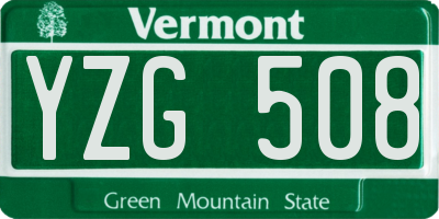 VT license plate YZG508